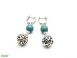 Cercei unicat handmade din argint si turcoaz - Theodora - K135HM115G - imagine 7