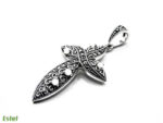 Pandantiv-cruciulita din argint cu marcasite si sidef - stil vintage - P273Y119G-1 - imagine 4