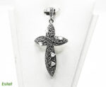 Pandantiv-cruciulita din argint cu marcasite si sidef - stil vintage - P273Y119G-1 - imagine 6