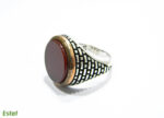 Inel barbatesc din argint cu carneol - stil Art Deco - i110Y134F - imagine 3
