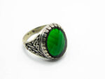 Inel barbatesc din argint cu cristal verde - stil oriental - David - i140Y112G - imagine 3