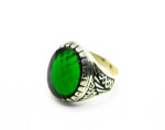 Inel barbatesc din argint cu cristal verde - stil oriental - David - i140Y112G - imagine 5