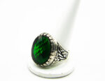 Inel barbatesc din argint cu cristal verde - stil oriental - David - i140Y112G - imagine 2
