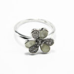 Inel din argint cu sidef si pietre zirconiu - Floare - 160A-13 - imagine 2