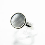 Inel din argint cu sidef alb - stil fashion - imagine 3