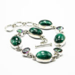 Bratara din argint cu malachit si topaz mistic - stil oriental - B145F19G - imagine 6