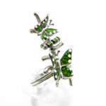 Inel din argint 925 cu email - stil fashion - Green butterflies - Unicat - i150A47BX - imagine 5
