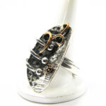 Inel unicat din argint cu bronz si onix - stil Art Deco - i135E69D-1 - imagine 2