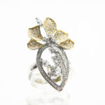 Inel din argint aurit si pietre zirconiu - stil Glamour - i180A76D - imagine 4