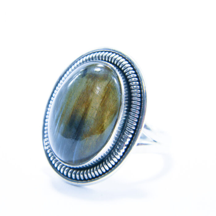 Inel din argint cu labradorit - stil oriental - Samira - i239Y60D - imagine 2