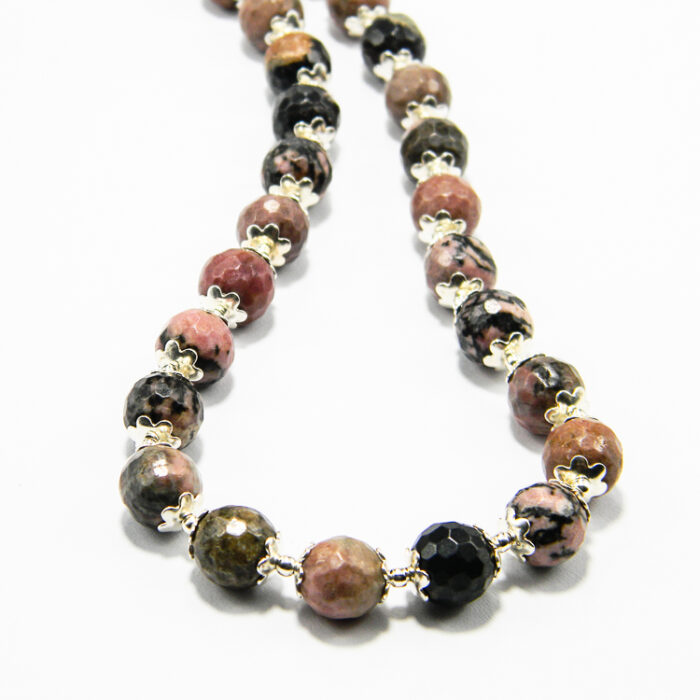 Colier unicat handmade din unakite si argint - stil vintage - CL300Y8B - imagine 8