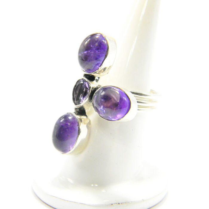 Inel unicat din argint cu ametist - stil Art Deco - i239Y7D - imagine 3