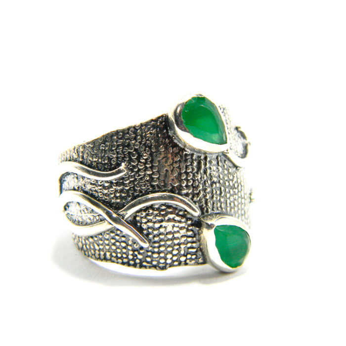 Inel stil vintage din argint cu smarald - Arina - i135E40D-1 - imagine 5