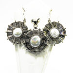 Set unicat vintage din argint cu perle Baroque - Blanca - SKP212YG - imagine 3