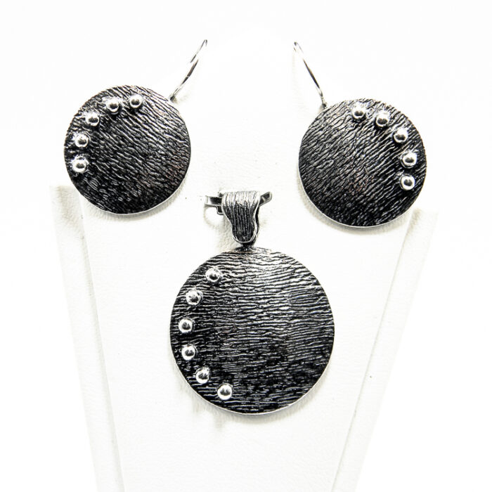 Set vintage din argint fara pietre - stil Art Deco - Raisa - S135EGKP - imagine 4