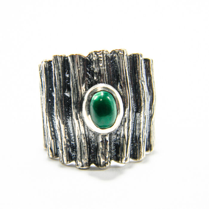 Inel unicat din argint si malachit - stil vintage - Despina - i135E112E - imagine 4