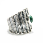 Inel unicat din argint si malachit - stil vintage - Despina - i135E112E - imagine 6