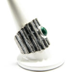 Inel unicat din argint si malachit - stil vintage - Despina - i135E112E - imagine 3