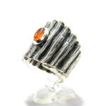 Inel unicat din argint cu carneol - stil vintage - Despina - i135E97E - imagine 2