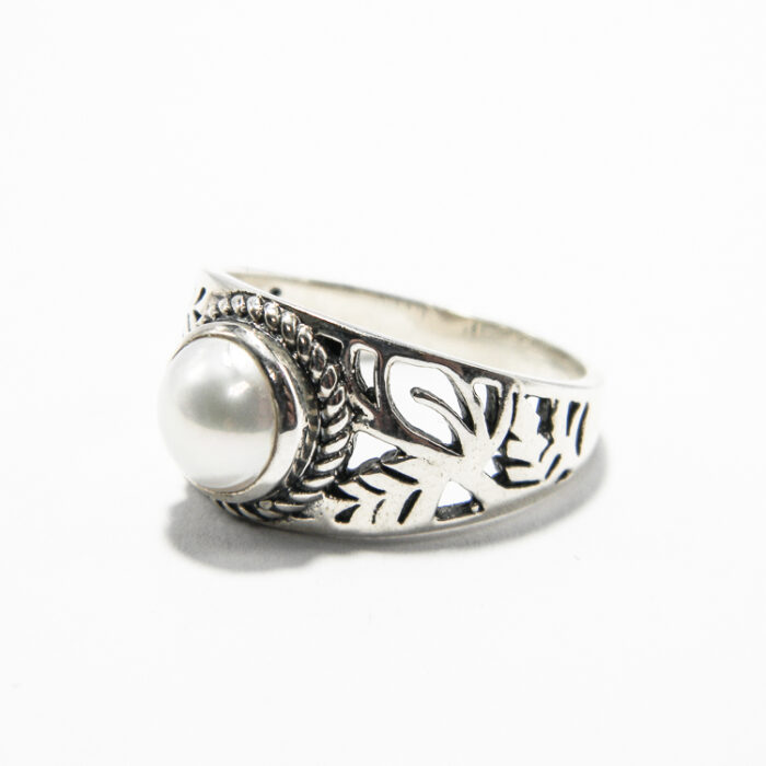 Inel din argint cu perla alba - stil oriental - i278Y77E - imagine 4