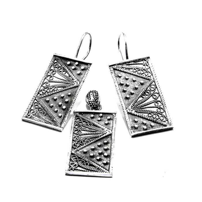 Set vintage din argint fara pietre - stil oriental - Marta - S110A-28Z - imagine 3