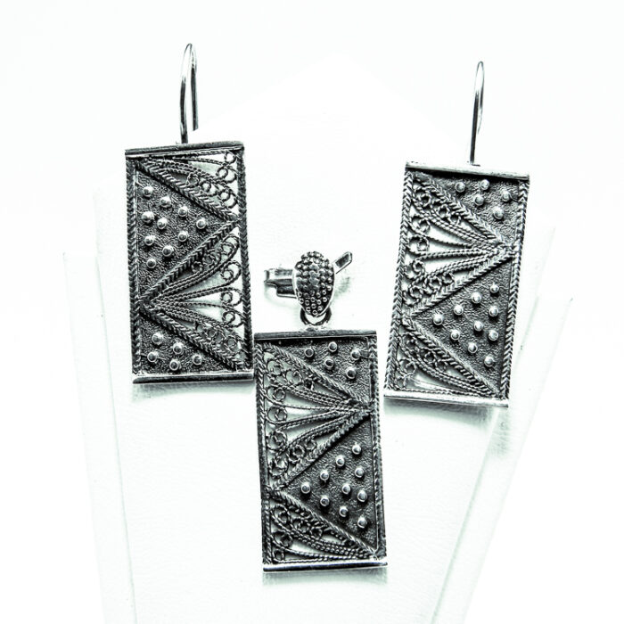 Set vintage din argint fara pietre - stil oriental - Marta - S110A-28Z - imagine 4