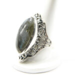 Inel vintage din argint cu labradorit natural - stil bizantin - i240Y96G - imagine 2