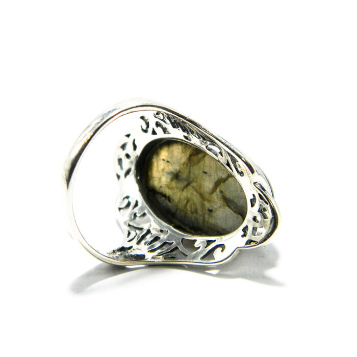 Inel vintage din argint cu labradorit natural - stil bizantin - i240Y96G - imagine 4