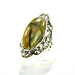 Inel vintage din argint cu labradorit natural - stil bizantin - i240Y96G - imagine 5
