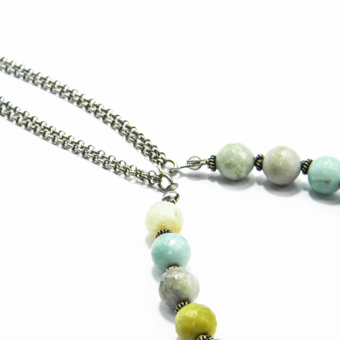 Colier handmade din argint cu amazonit - Unicat - CL155F30E - imagine 5