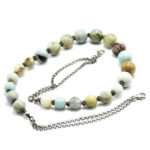 Colier handmade din argint cu amazonit - Unicat - CL155F30E - imagine 4