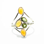 Inel unicat din argint cu opal natural si peridot - stil Art Deco - i310Y152G - imagine 4