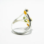 Inel unicat din argint cu opal natural si peridot - stil Art Deco - i310Y152G - imagine 5
