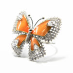 Inel Fluture din argint emailat si zirconiu - Unicat -i160A40B - imagine 2