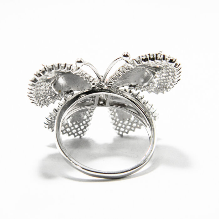 Inel Fluture din argint emailat si zirconiu - Unicat -i160A40B - imagine 5