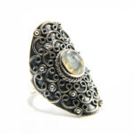 Inel model vintage din argint antichizat cu labradorit - stil bizantin - i240Y95G - imagine 2