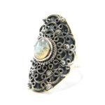 Inel model vintage din argint antichizat cu labradorit - stil bizantin - i240Y95G - imagine 4