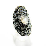Inel model vintage din argint antichizat cu labradorit - stil bizantin - i240Y95G - imagine 3