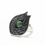 Inel model vintage din argint cu aventurin - stil oriental - i125E92G - imagine 2