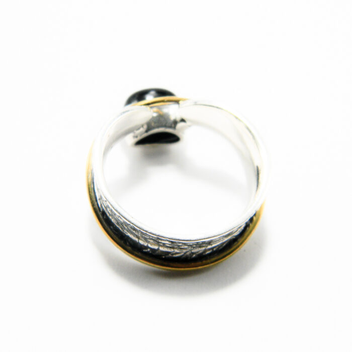 Inel handmade din argint onix si bronz - Unicat - i250Y43D-1 - imagine 6