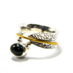 Inel handmade din argint onix si bronz - Unicat - i250Y43D-1 - imagine 4