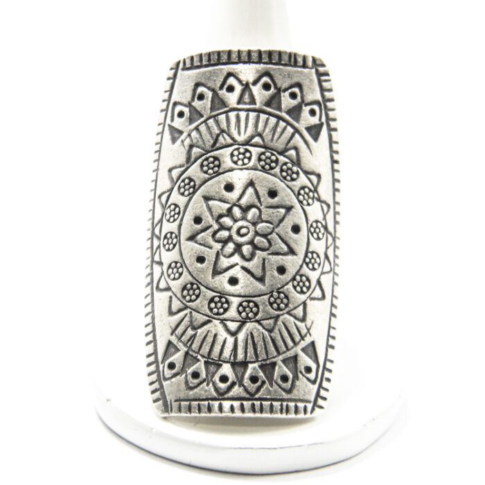 Inel mare din argint fara pietre - stil vintage - Nepal - i190Y127G - imagine 2