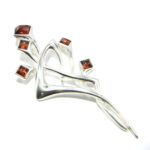 Pandantiv din argint cu chihlimbar - stil fashion - P196Y-42 - imagine 2