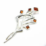 Pandantiv din argint cu chihlimbar - stil fashion - P196Y-42 - imagine 3