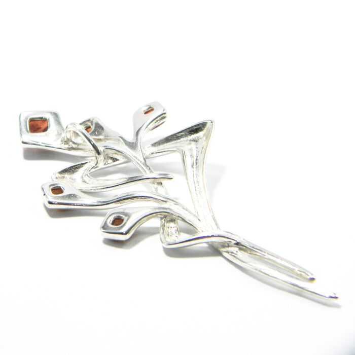 Pandantiv din argint cu chihlimbar - stil fashion - P196Y-42 - imagine 4