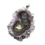 Pandantiv unicat din ametist cu incluziuni si argint - P239Y23D - imagine 2