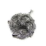 Pandantiv din argint 925 cu marcasite - stil Art Nouveau - Floare - P100A44B - imagine 3