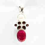 Pandantiv unicat din argint cu rubin granate si perla Baroque - P229Y74F - imagine 4