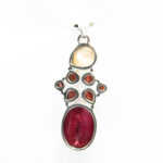 Pandantiv unicat din argint cu rubin granate si perla Baroque - P229Y74F - imagine 5