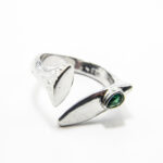 Inel vintage unicat din argint cu smarald - stil Art Deco - Anais - i210F9G-3 - imagine 2